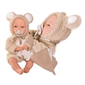 Antonio Juan 14364 BIMBA - pomežikajoča dojenčkova punčka z zvoki in mehkim tekstilnim telesom 37cm