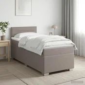 Postelja boxspring z vzmetnico Taupe 90 x 200 cm Blago
