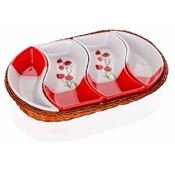 Banquet zdjelice Red Poppy u ovalnoj košarici, 4-dijelne