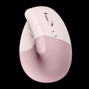 LOGITECH optički ergonomski bežični miš Lift, rozi