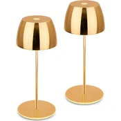 BRILONER Mini LED Namizna Svetilka, Set 2 kos, IP44, Dotik, Zlata