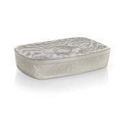 BRILANZ Keramična posoda za milo 14x9x3 cm, sivo-beljasta, komplet 6 kosov