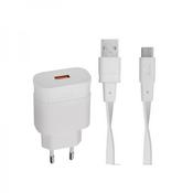 RivaCase HIŠNI POLNILEC PS4110 18W Quick Charge 3.0 + Type C podatkovno polnilni kabel
