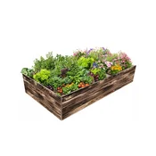 ATMOWOOD Lesena visoka greda 240 x 100 x 40 cm - ožgana