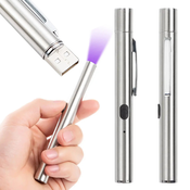 Aku. polnilna USB UV LED pisalo tester bankovcev