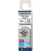 Sveder standardne dolžine PRO Metal HSS-G, 1,8 x 22 x 46 mm, 10 kosov