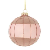 Staklena roze kugla, pliš/ sjaj D.8cm Vetro 139194