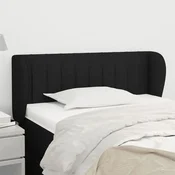 Vidaxl vidaXL Vzglavnik s krilci, črne barve, 83x23x78/88 cm, blago