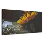 shumee Platno s sliko Sončnica in knjiga 120x60 cm