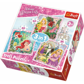 Trefl zagonetka 3u1 Rapunzel, Aurora i Ariel Disney Princess