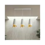Luster na lanku MODA 3xE27/15W/230V bela/zlatna