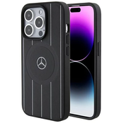 Mercedes MEHMP15X23RHSK iPhone 15 Pro Max 6.7 black hardcase Stripes Pattern Leather MagSafe (MEHMP15X23RHSK)
