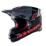 Alpinestars Supertech S-M8 Radium 2 kaciga za motocross crno-sivo-crvena