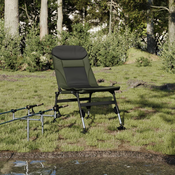 VIDAXL Ribicka stolica s podesivim nogama za blato sklopiva zelena