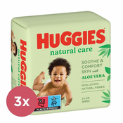 Huggies 3x Natural Triplo vlažni robčki 56x3 kosov