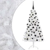 Vidaxl Umetna božična jelka z bučko 240 cm 300 LED Toplo bela