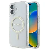 slomart Etui Guess IML Glitter Circle MagSafe za iPhone 16 - prozorno