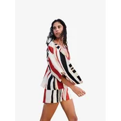 Penti Kimono PENTI Shay Gestreift Ethno-Muster V-Ausschnitt Oversize Kimono mešane barve