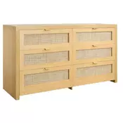 VEVOR Komoda 6 predalov ratan 1445x45x795 cm barva burlywood