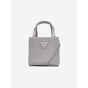 Womens handbag in silver color Guess Lua Mini Tote