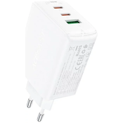 Acefast A41 wall charger, 2x USB-C + USB, GaN 65W (white) (6974316281764)