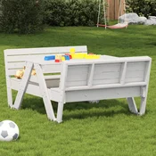 Vidaxl Piknik miza za otroke bela 88x122x58 cm trdna borovina