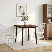 vidaXL 90 x 90 x 75 cm Masiven les akacije Temno rjava in črna Kvadrat