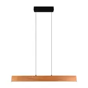 Trio Lighting LED obesna svetilka Edgewood, dolžina 115 cm, barva lesa, les CCT - Dnevna soba / jedilnica