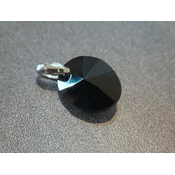 Privjesak kristal Swarovski u Srebru 925 – Oval 18mm Jet