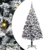 Vidaxl Umestno božično drevo Bela 210 cm PVC, jeklo in plastika