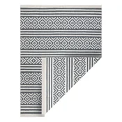 eoshop Preproga TWIN 22996 geometrijska, črte iz bombaža, obojestranska, z ekološkimi robovi - antracitna/krem ( - Velikost: 180x270 cm)