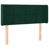 Vidaxl Vzglavje z ušesi temno zeleno 93x16x78/88 cm žamet