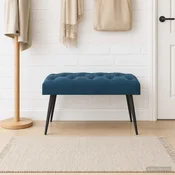 Klop s gumbnim oblazinjenjem Modra 80 x 40 x 46 cm Žamet