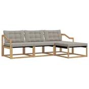 Set vanjskih sofa s jastukom 4 pcs Bijela i svjetlosiva