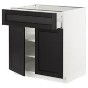 METOD / MAXIMERA Podni element s fiokom/2 vrata, bela/Lerhyttan crno bajcovano, 80x60 cm