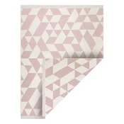 eoshop Geometrijska preproga TWIN 22992, bombažna, obojestranska, okolju prijazna, z robovi - roza/kremasta ( - Velikost: 80x150 cm)
