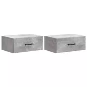 vidaXL Stenski nočni omarici 2 pcs Betonsko siva 49 x 34,5 x 20 cm