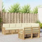 Set vanjskih sofa 8 pcs Bijela i krem 308 x 130,5 x 73 cm