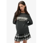Superdry za ženske. W6110629A Intarsia Grafični pulover sive barve (M), Priložnostno, Siva, Bombaž