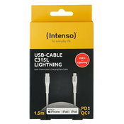 Polnilni kabel Intenso C315L,USB-C/Lightning, 1,5 m, max 20V/3A/60W,