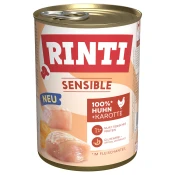 Rinti Pasja hrana Sensible, 24 x 400 g - Piščanec + korenček