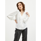 White Ladies Satin Blouse VILA Ellette - Ladies