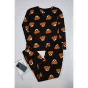 Trendyol Curve Black Teddy Bear Patterned T-shirt-Jogger Knitted Pajama Set