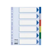 Esselte - Pregrada kartonska 1-6 A4 PP Esselte, boja