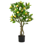 vidaXL Umetno limonovo drevo 234 listov 90 cm zelena