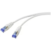 Renkforce Renkforce RF-5266148 RJ45 omrežni kabel CAT6a S/FTP 20 m siva vitka linija, prilagodljiv, z zaščitnim zapornim zatičem, ognjevaren 1 kos, (20540953)