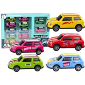 LEAN TOYS Set 12 pisanih kovinskih avtomobilčkov s pogonom