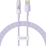 Punjac i podatkovni 100W USB-A na USB-C kabel Baseus Gem - 1m - nebula purple