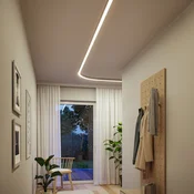 Paulmann LED-svetlobna letev Linion, krom, 90° krivina, 3.000 K - Dnevna soba/jedilnica - Sodobni - mat krom - Aluminij