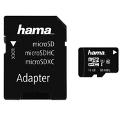 Hama 00124138 16GB SD micro (SDHC Class 10 UHS-I) memorijska kartica s adapterom